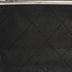 Pre Owned Chanel Black Quilted Leather Frame Bag