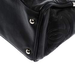 Pre Owned Chanel Black Quilted Leather Frame Bag