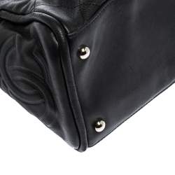 Pre Owned Chanel Black Quilted Leather Frame Bag