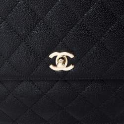 Pre Owned Chanel Black Caviar Leather Vintage Kelly Bag