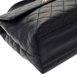Pre Owned Chanel Black Caviar Leather Vintage Kelly Bag