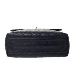 Pre Owned Chanel Black Caviar Leather Vintage Kelly Bag