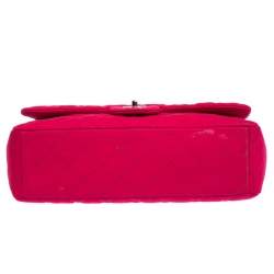 Pre Owned حقيبة شانيل "ماكسي كلاسيك" بقلاب واحد جيرسيه مبطن أرجواني