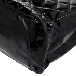 Pre Owned حقيبة يد شانيل "غراند شوبينغ" جلد لامع مبطن أسود