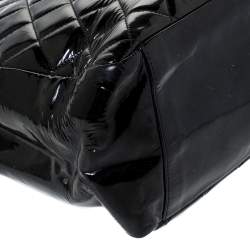 Pre Owned حقيبة يد شانيل "غراند شوبينغ" جلد لامع مبطن أسود