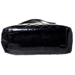 Pre Owned حقيبة يد شانيل "غراند شوبينغ" جلد لامع مبطن أسود