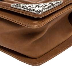 Pre Owned Chanel Brown Quilted Leather Paris Dallas Boy Bag