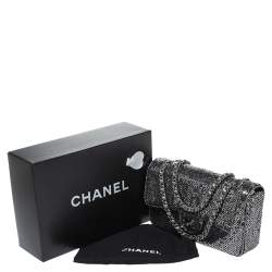 Pre Owned حقيبة شانيل قلاب مزدوج شانيل كلاسيكية سلسلة بيجو متوسطة جلد مبطنة سوداء