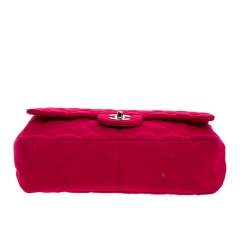 مملوكة مسبقًا حقيبة شانيل "جامبو كلاسيك" قلاب واحد جيرسيه مبطن وردي