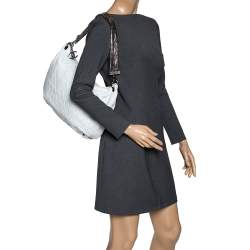 Pre Owned Chanel White Quilted Leather Chain Mail Bag