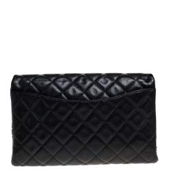 Pre Owned Chanel Anthrx Grey Caviar Quilted Leather Chain Flap Bag
