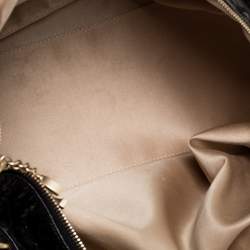 Pre Owned Chanel Black Patent Leather CC Chain Hobo Bag