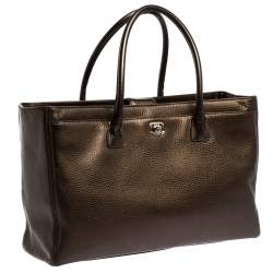 Pre Owned Chanel Metallic Brown Leather XL Cerf Executive Shopper Tote