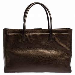 Pre Owned Chanel Metallic Brown Leather XL Cerf Executive Shopper Tote