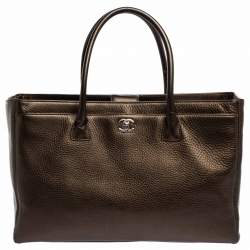 Pre Owned Chanel Metallic Brown Leather XL Cerf Executive Shopper Tote