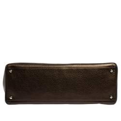 Pre Owned Chanel Metallic Brown Leather XL Cerf Executive Shopper Tote