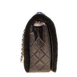 Pre Owned Chanel Multicolor Wool Comic Jumbo Flap Bag 