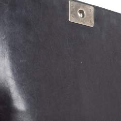 Pre Owned Chanel Black Quilted Leather Large Boy Flap Bag