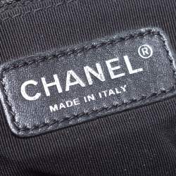 Pre Owned Chanel Black Quilted Leather Large Boy Flap Bag