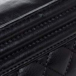 Pre Owned Chanel Black Quilted Leather Large Boy Flap Bag