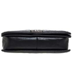 Pre Owned Chanel Black Quilted Leather Large Boy Flap Bag