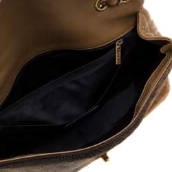 مملوكة مسبقًا حقيبة شانيل قلاب واحد شعر عجل و جلد مبطن بني