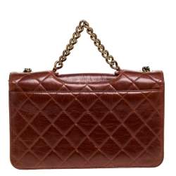 مملوكة مسبقًا Chanel Brown Aged Leather Large Perfect Edge Flap Bag
