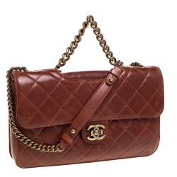 مملوكة مسبقًا Chanel Brown Aged Leather Large Perfect Edge Flap Bag