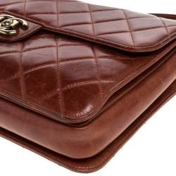 مملوكة مسبقًا Chanel Brown Aged Leather Large Perfect Edge Flap Bag