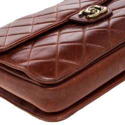 مملوكة مسبقًا Chanel Brown Aged Leather Large Perfect Edge Flap Bag