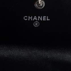 Chanel Black Camellia Embossed Leather Flap Wallet