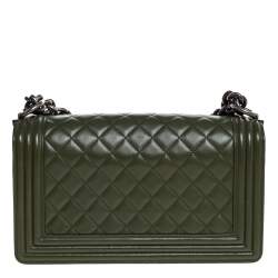 Pre Owned حقيبة شانيل بوي جلد كريمي مبطن متوسطة