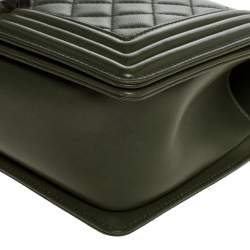 Pre Owned حقيبة شانيل بوي جلد كريمي مبطن متوسطة