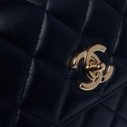 Chanel Navy Blue Quilted Leather Small Trendy CC Flap Shoulder Bag