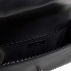 Pre Owned Chanel Black Pleated Leather Medium Boy Flap Bag