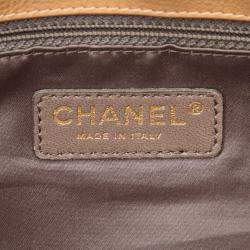 Pre Owned Chanel Beige/Brown Lambskin Leather Chain Shoulder Bag