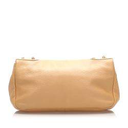 Pre Owned Chanel Beige/Brown Lambskin Leather Chain Shoulder Bag