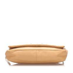 Pre Owned Chanel Beige/Brown Lambskin Leather Chain Shoulder Bag