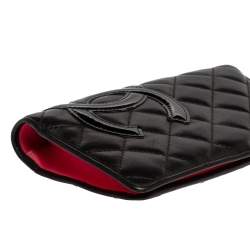 Chanel Black Leather Cambon Ligne Bifold Wallet