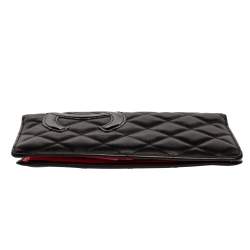 Chanel Black Leather Cambon Ligne Bifold Wallet