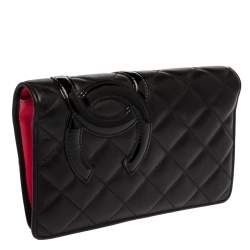 Chanel Black Leather Cambon Ligne Bifold Wallet