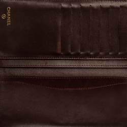 Pre Owned Chanel Black Quilted Leather L Yen Continental Wallet