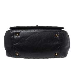 Pre Owned Chanel Black Quilted Aged Leather Pondicherry Flap Bag