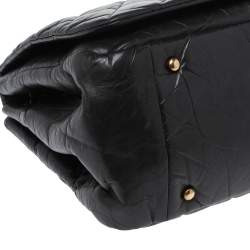 Pre Owned Chanel Black Quilted Aged Leather Pondicherry Flap Bag