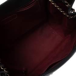 Pre Owned Chanel Black Quilted Aged Leather Pondicherry Flap Bag