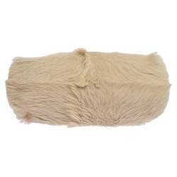 مملوكة مسبقًا حقيبة شانيل No. 5 إطار جلد وفرو بيج فاتحة