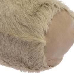 مملوكة مسبقًا حقيبة شانيل No. 5 إطار جلد وفرو بيج فاتحة