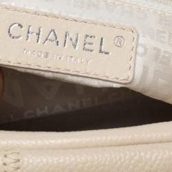 مملوكة مسبقًا حقيبة ساتشل شانيل شعار جلد مبطنة شوكو بار بيج فاتحة 