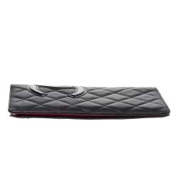 Pre Owned محفظة شانيل كامبون لايغن طية مزدوجة جلد سوداء