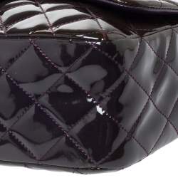مملوكة مسبقًا Chanel Purple Quilted Patent Leather Jumbo Classic Single Flap Bag